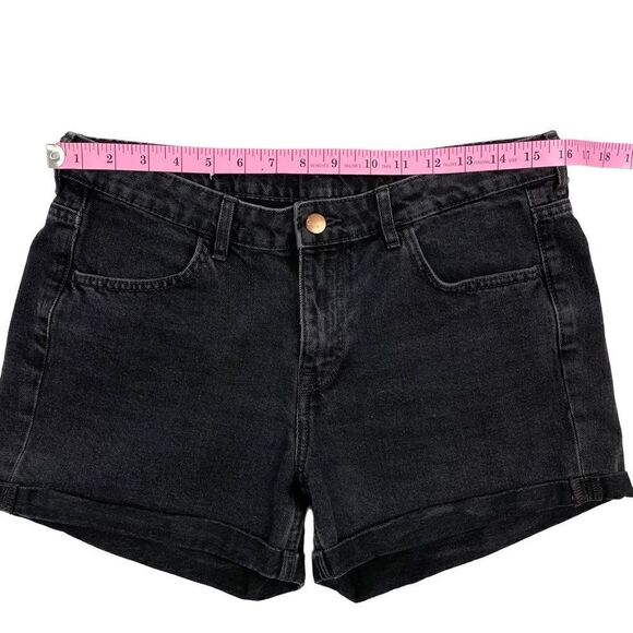 & Denim Black Denim Regular Waist Jean Shorts Women’s Size 10 - Picture 4 of 6